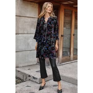 Johnny Was Rayon Silk Vibrant Floral Tie Front Kimono Dress NWT Size Small